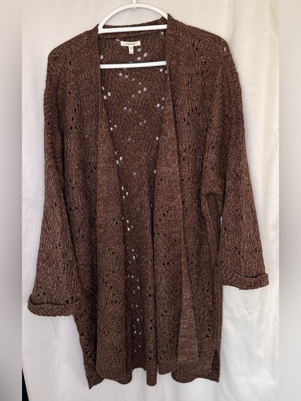 Maurices Brown Open-Front Knit Cardigan